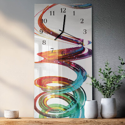 Horloge verticale en verre Spirale