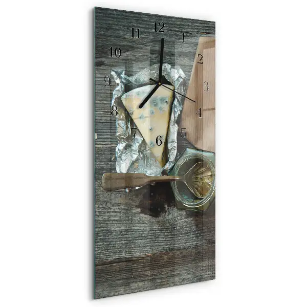 Horloge verticale en verre Fromage
