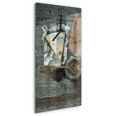 Horloge verticale en verre Fromage