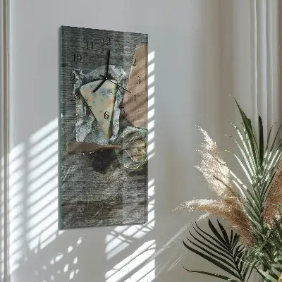 Horloge verticale en verre Fromage