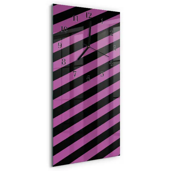 Horloge verticale en verre Rayures