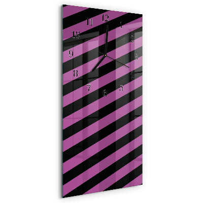 Horloge verticale en verre Rayures
