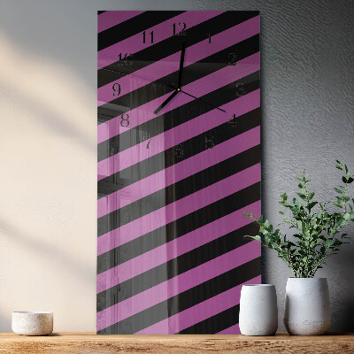 Horloge verticale en verre Rayures