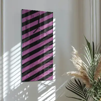 Horloge verticale en verre Rayures