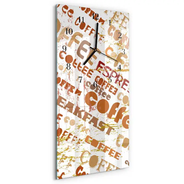 Horloge verticale en verre Café
