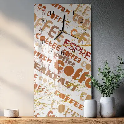 Horloge verticale en verre Café