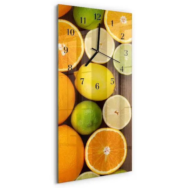Horloge verticale en verre Fruit
