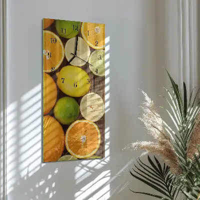 Horloge verticale en verre Fruit