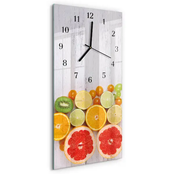 Horloge verticale en verre Fruit