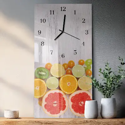 Horloge verticale en verre Fruit