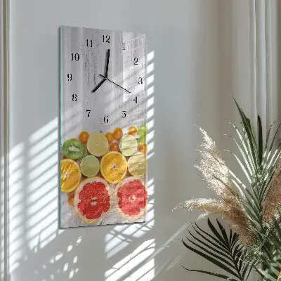 Horloge verticale en verre Fruit