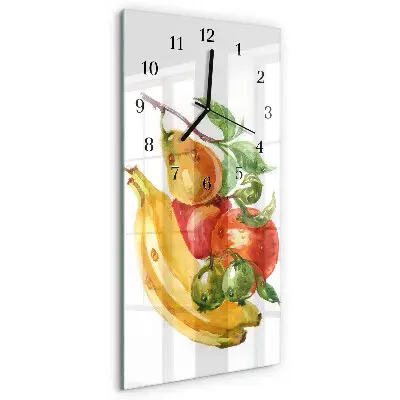 Horloge verticale en verre Fruit