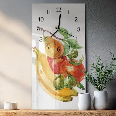 Horloge verticale en verre Fruit