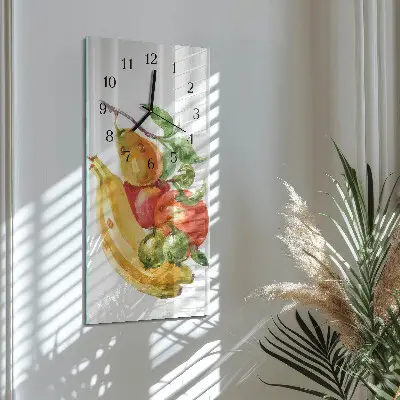 Horloge verticale en verre Fruit