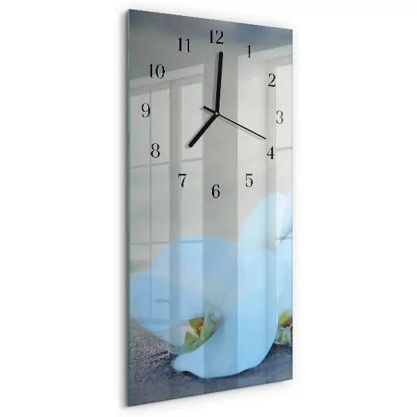 Horloge verticale en verre Orchidée