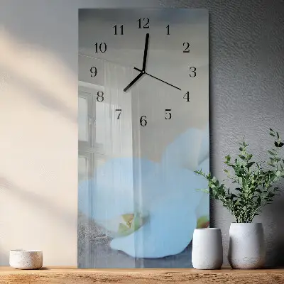 Horloge verticale en verre Orchidée