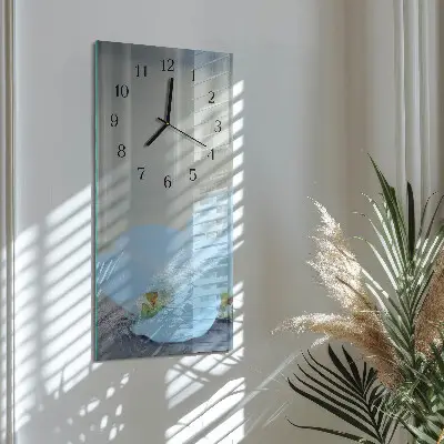 Horloge verticale en verre Orchidée