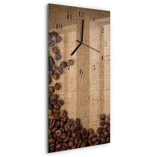 Horloge verticale en verre Café en grains