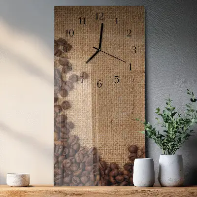 Horloge verticale en verre Café en grains
