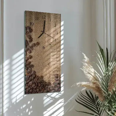 Horloge verticale en verre Café en grains