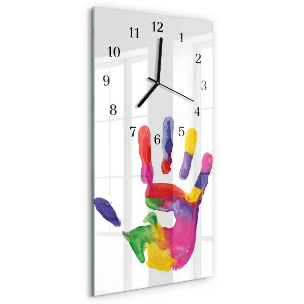 Horloge verticale en verre Main