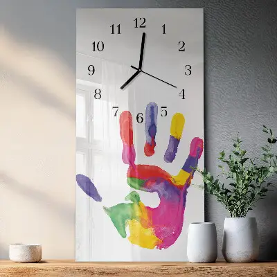 Horloge verticale en verre Main