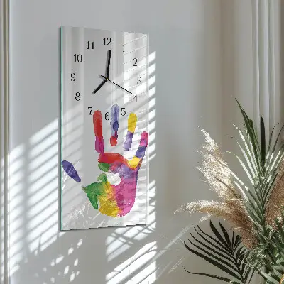 Horloge verticale en verre Main