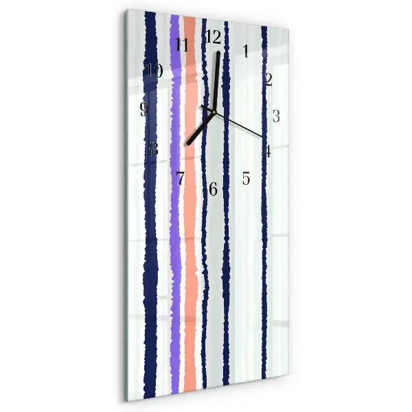 Horloge verticale en verre Rayures