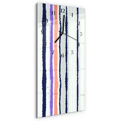 Horloge verticale en verre Rayures