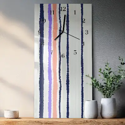 Horloge verticale en verre Rayures
