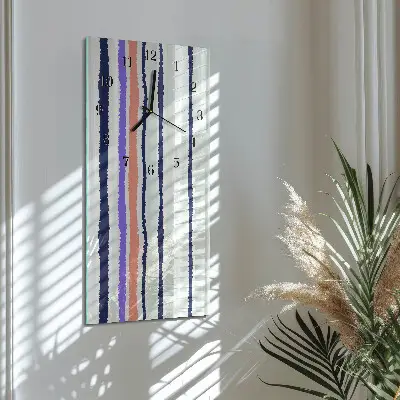 Horloge verticale en verre Rayures
