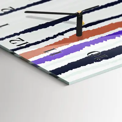 Horloge verticale en verre Rayures
