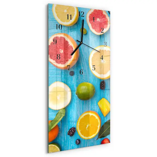 Horloge verticale en verre Fruit