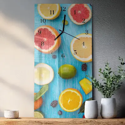 Horloge verticale en verre Fruit