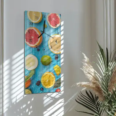 Horloge verticale en verre Fruit