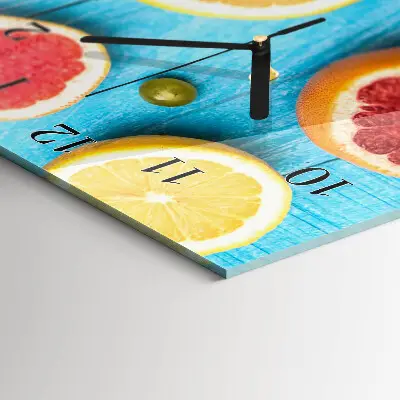 Horloge verticale en verre Fruit