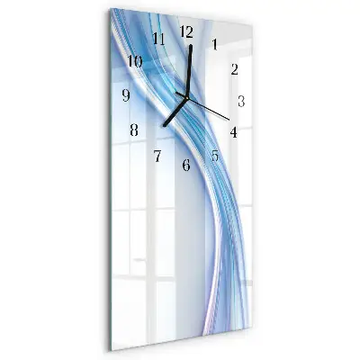 Horloge verticale en verre Abstraction bleue