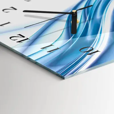 Horloge verticale en verre Abstraction bleue