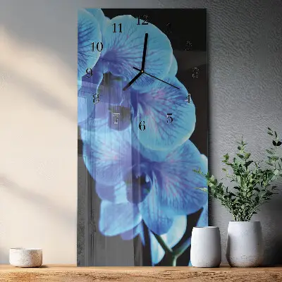 Horloge verticale en verre Fleur