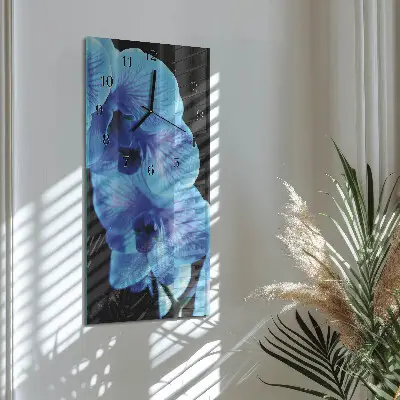 Horloge verticale en verre Fleur