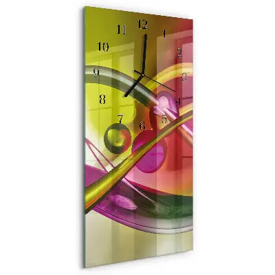 Horloge verticale en verre Abstraction