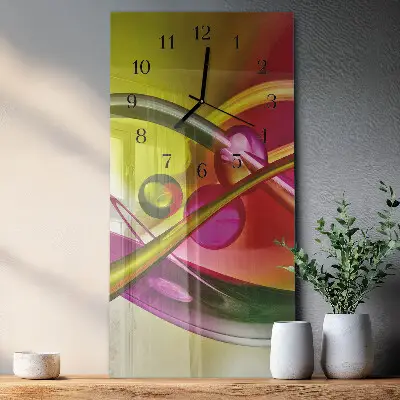 Horloge verticale en verre Abstraction