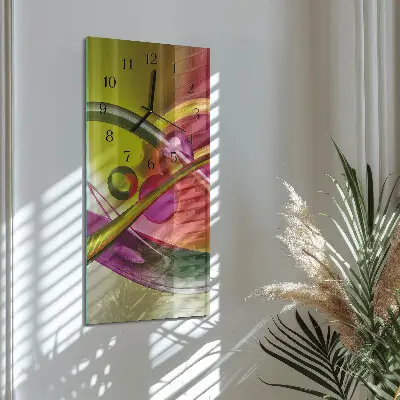 Horloge verticale en verre Abstraction