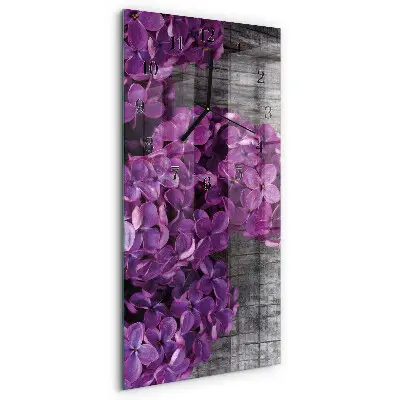 Horloge verticale en verre Fleurs