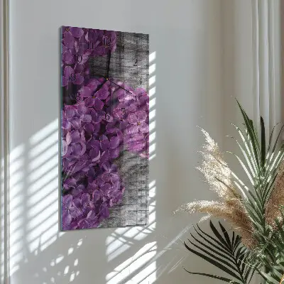 Horloge verticale en verre Fleurs