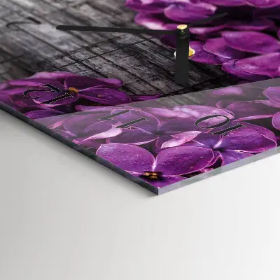 Horloge verticale en verre Fleurs