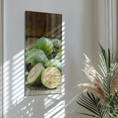 Horloge verticale en verre Grenades