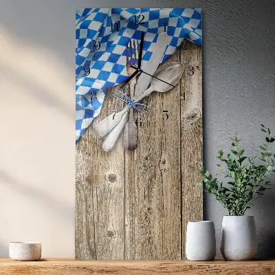 Horloge verticale en verre Plaque en bois bavaroise