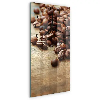Horloge verticale en verre Café en grains