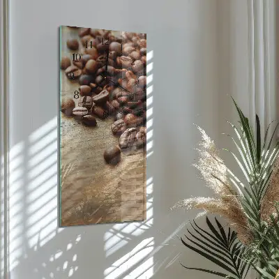 Horloge verticale en verre Café en grains